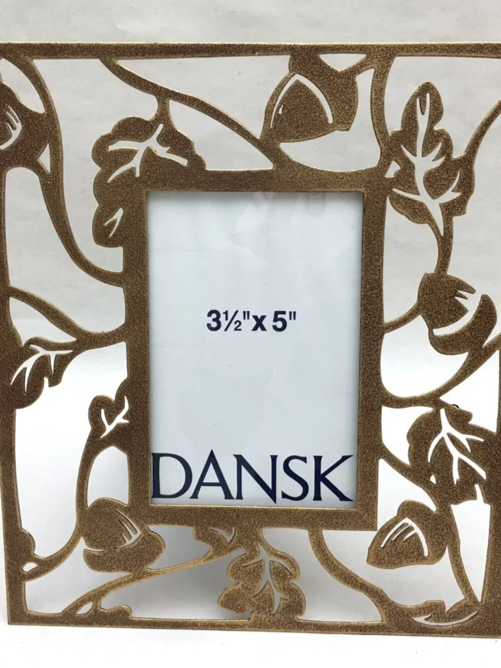 NEW Dansk Gold Tone Metal Picture Frame Leaves & Acorn Horizontal or Vertical